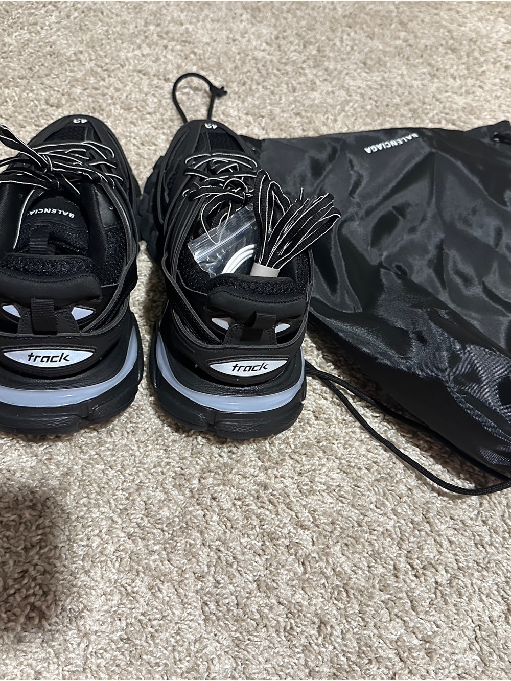 Balenciaga Black Track Sneakers with Purple Light Heel - Picture 5 of 7
